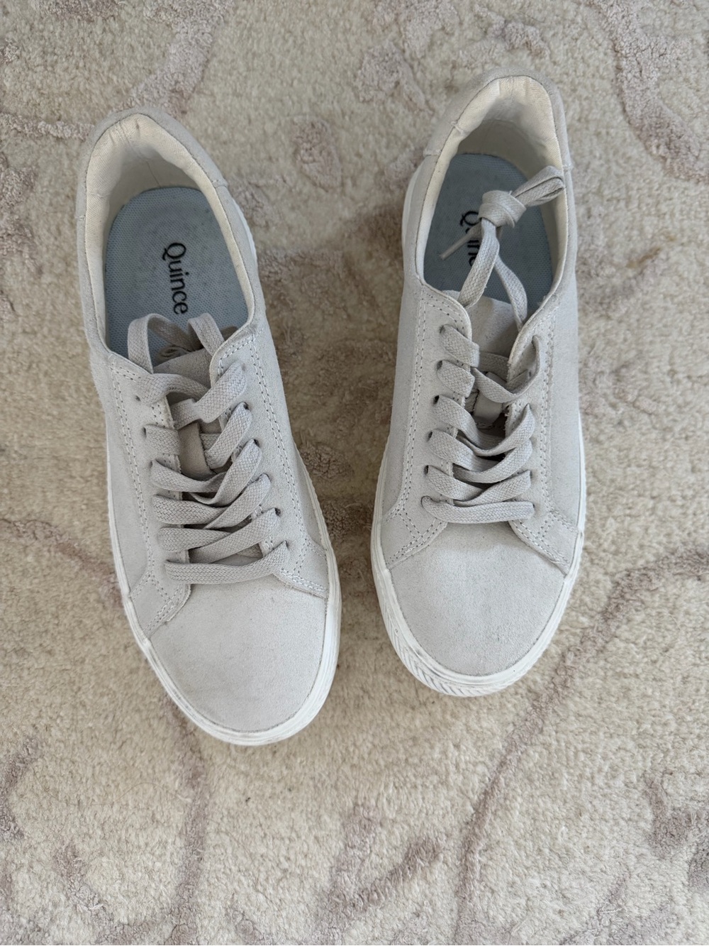 Quince Men's Light Gray Suede Low-Top Sneakers